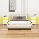 Hoxton Room Nazir 3 Drawer Bedside Table with LED Lights