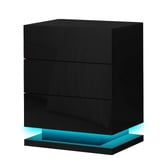 Hoxton Room Nigel 3 Drawer Bedside Table with LED Light