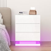 Hoxton Room Nigel 3 Drawer Bedside Table with LED Light