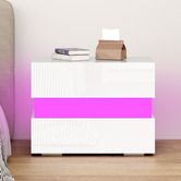 Hoxton Room Linus 2 Drawer Bedside Table with LED Light