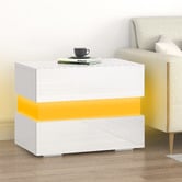 Hoxton Room Linus 2 Drawer Bedside Table with LED Light