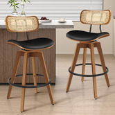 Hoxton Room 71cm Orfai Faux Leather Swivel Bar Stools