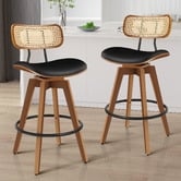 Hoxton Room 71cm Orfai Faux Leather Swivel Bar Stools