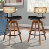 Hoxton Room 71cm Orfai Faux Leather Swivel Bar Stools