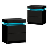 Hoxton Room Warren 2 Drawer LED Bedside Tables