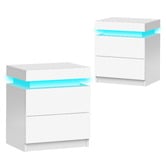 Hoxton Room Warren 2 Drawer LED Bedside Tables