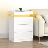 Hoxton Room Warren 3 Drawer LED Bedside Tables