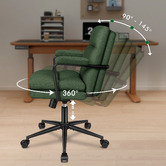 Hoxton Room Lewis Chenille Swivel Home Office Chair