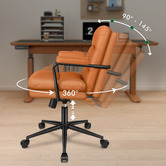 Hoxton Room Lewis Faux Leather Swivel Home Office Chair