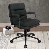 Hoxton Room Lewis Linen Swivel Home Office Chair