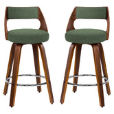 Hoxton Room 65cm Laureen Boucle Swivel Bar Stools
