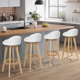 Hoxton Room 74cm Sofie Boucle Swivel Bar Stools