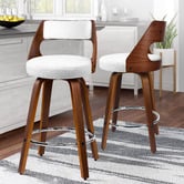 Hoxton Room 65cm Laureen Boucle Swivel Bar Stools