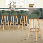 Hoxton Room 74cm Sofie Boucle Swivel Bar Stools