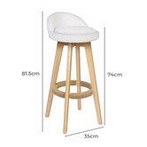 Hoxton Room 74cm Sofie Boucle Swivel Bar Stools