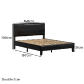 Hoxton Room Black Kyle Faux Leather Bed