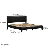 Hoxton Room Black Kyle Faux Leather Bed