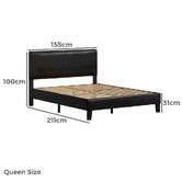 Hoxton Room Black Kyle Faux Leather Bed