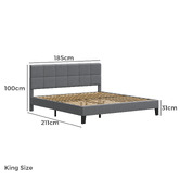 Hoxton Room Grey Cassandra Upholstered Bed