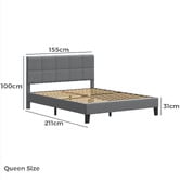 Hoxton Room Grey Cassandra Upholstered Bed