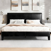 Hoxton Room Black Kyle Faux Leather Bed