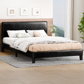 Hoxton Room Black Kyle Faux Leather Bed
