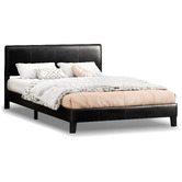 Hoxton Room Black Kyle Faux Leather Bed