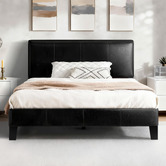 Hoxton Room Black Kyle Faux Leather Bed