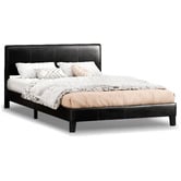 Hoxton Room Black Kyle Faux Leather Bed