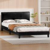 Hoxton Room Black Kyle Faux Leather Bed