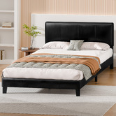 Hoxton Room Black Kyle Faux Leather Bed