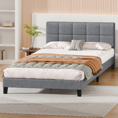 Hoxton Room Grey Cassandra Upholstered Bed