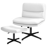 Hoxton Room 2 Piece Gregorie Faux Leather Office Chair &amp; Ottoman Set
