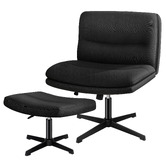 Hoxton Room 2 Piece Gregorie Upholstered Office Chair &amp; Ottoman Set