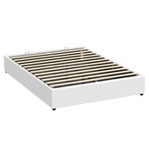 Hoxton Room White Tiago Faux Leather Gas Lift Bed Base