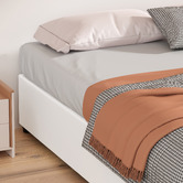 Hoxton Room White Tiago Faux Leather Gas Lift Bed Base