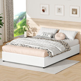 Hoxton Room White Tiago Faux Leather Gas Lift Bed Base