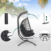 Hoxton Room Veejay 2 Seater Outdoor Hanging Egg Chair