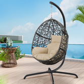 Hoxton Room Geneva Outdoor Hanging Egg Chair with Stand