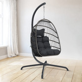 Hoxton Room Broderick Outdoor Hanging Egg Chair with Stand