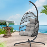 Hoxton Room Broderick Outdoor Hanging Egg Chair with Stand
