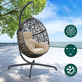 Hoxton Room Geneva Outdoor Hanging Egg Chair with Stand