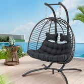 Hoxton Room Veejay 2 Seater Outdoor Hanging Egg Chair