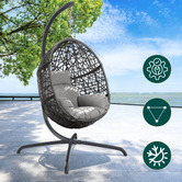 Hoxton Room Geneva Outdoor Hanging Egg Chair with Stand