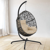 Hoxton Room Geneva Outdoor Hanging Egg Chair with Stand