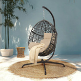 Hoxton Room Geneva Outdoor Hanging Egg Chair with Stand