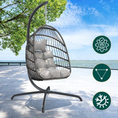 Hoxton Room Broderick Outdoor Hanging Egg Chair with Stand