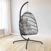 Hoxton Room Broderick Outdoor Hanging Egg Chair with Stand