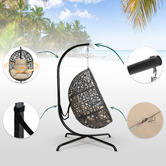Hoxton Room Geneva Outdoor Hanging Egg Chair with Stand