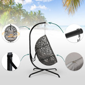 Hoxton Room Geneva Outdoor Hanging Egg Chair with Stand